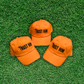 Trust Him Distressed Hat - Black / Vibrant Orange